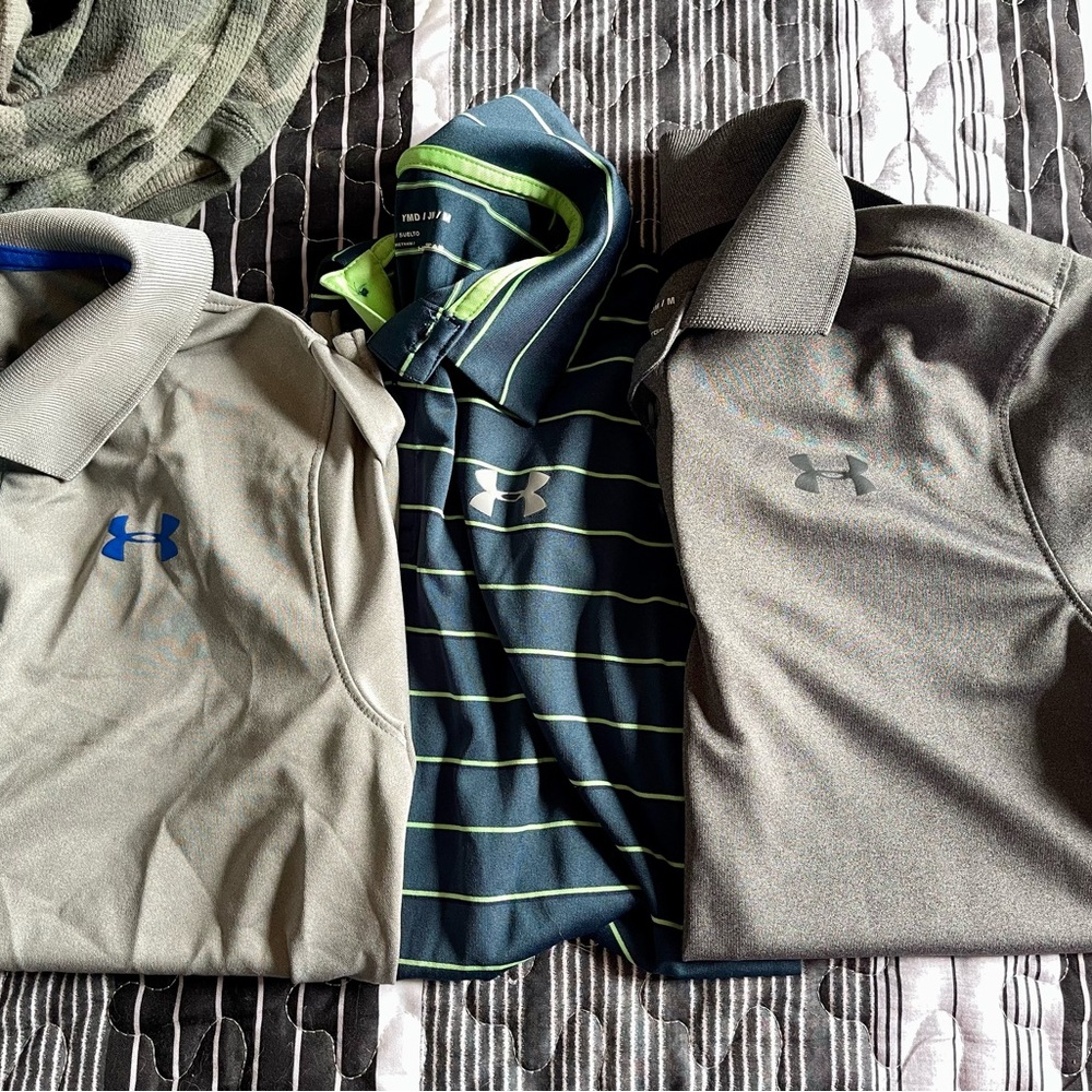Boys Under Armour Dri- Fit Polos 4 polos